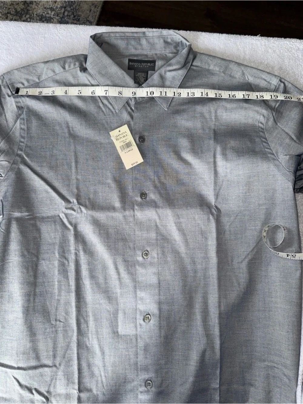 Banana Republic Men's Gray Long-Sleeve Dress Shirt
